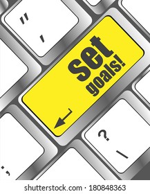 set goals button on keyboard keys - business concept