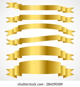 Set Golden Ribbons Stock Illustration 284290589 | Shutterstock