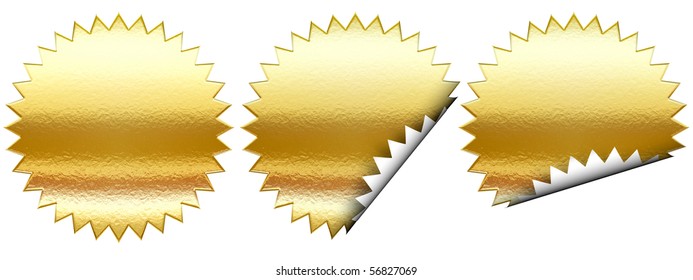 Set Of Golden Sticker