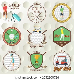 Set of golf labels, badges and emblems