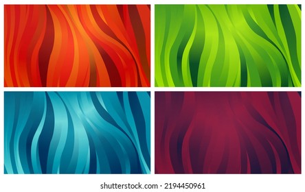 Set gradients Four seasons abstract wavy backgrounds 