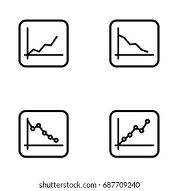 Set of graphs  thin line icons.