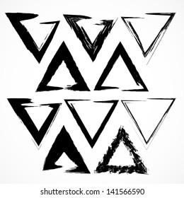 Set Of Grunge Triangle Brush Strokes. Set No 2. Vector Copy Also Exists