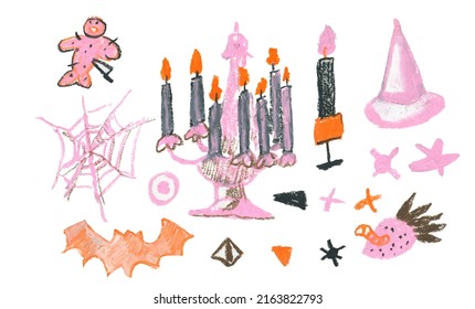 A set Halloween illustrations