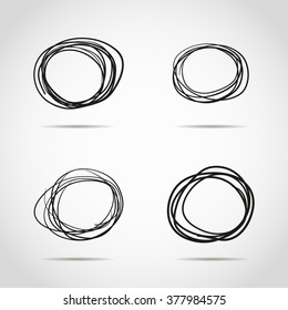 Set of Hand drawn circles