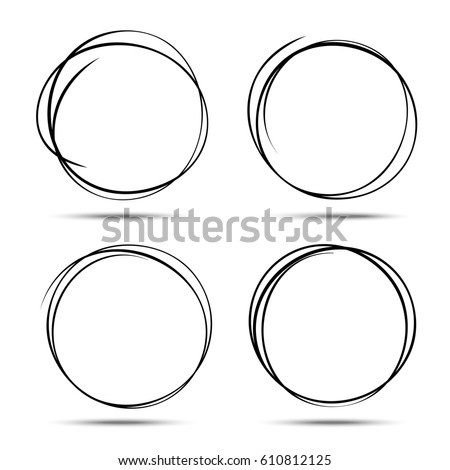 Set Hand Drawn Circles Using Sketch Stock Illustration 610812125 