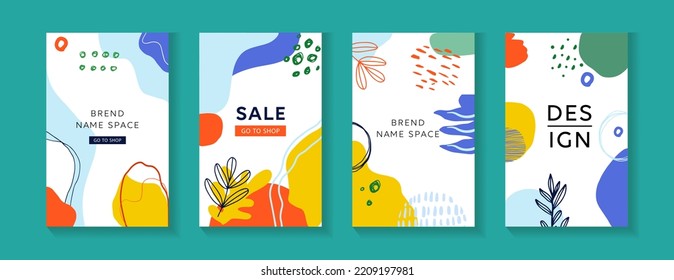 Set of  hand-drawn abstract backgrounds .Modern  design for paper, cover, fabric, interior decor and other users.  - Powered by Shutterstock