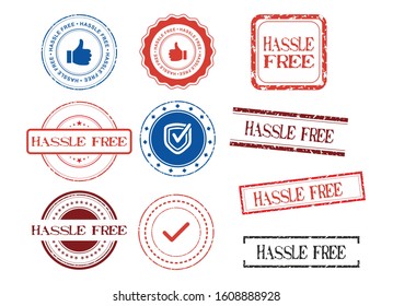 Set Of Hassle Free Icons / Stamps 