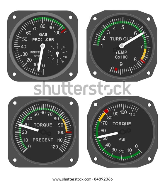 Set Helicopter Gauges Turbine Outlet Temperature Stock Illustration ...