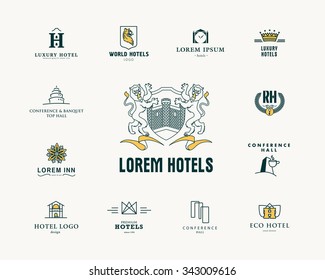 Set Hotel Resort Logo Design Luxury Stock Illustration 343009616 ...