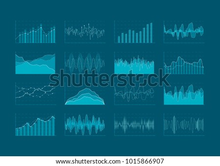 Set of HUD and infographic elements. Data analysis and analytics visualization. Futuristic user interface. illustration isolated on dark background