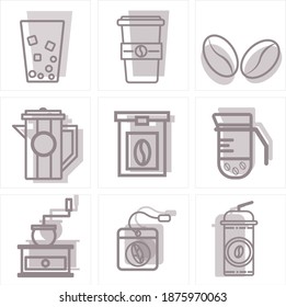 Set Icon Caffe Minimalis Monoline