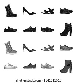 Set Icons On Variety Shoesdifferent Shoes Stock Illustration 1141211510 ...