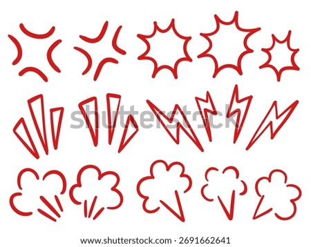 Set illustration of angry mark