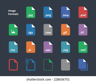 Set of Image File Labels icons. See also vector version.