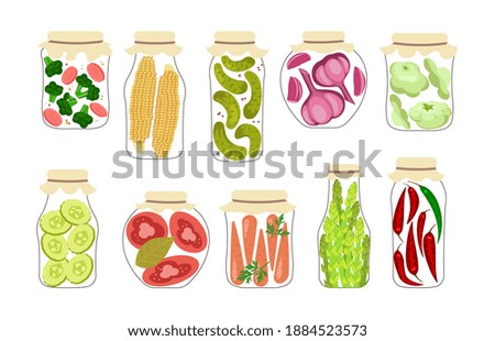 Image, Stock Photo Glasses with pickled vegetables and fruit