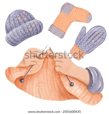 Similar – Image, Stock Photo Crafting enthusiast working with paper and decorations