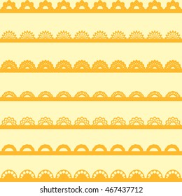 Set of lace ribbons in yellow tones - Shutterstock ID 467437712