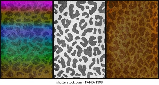 set leopard textured prints  patterns  african digital paper