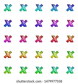 Set Letter X Lowercase Colorful Shiny Stock Illustration 1479977558
