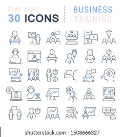 Set of line icons of business training for modern concepts, web and apps.