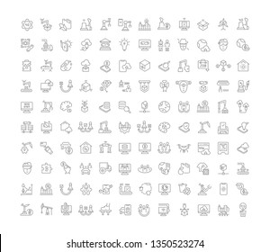 Set of line icons of industrial 4.0 for modern concepts, web and apps.