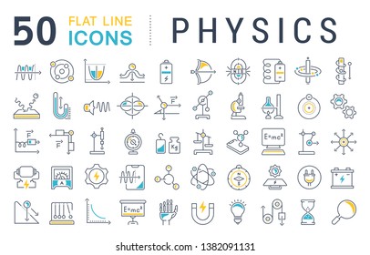 Set of line icons of physics for modern concepts, web and apps.  - Shutterstock ID 1382091131
