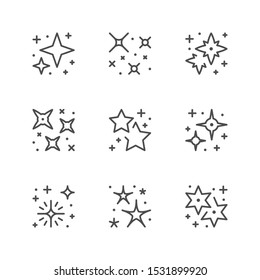 Set Line Icons Sparkling Twinkling Stock Vector (Royalty Free) 1415438567