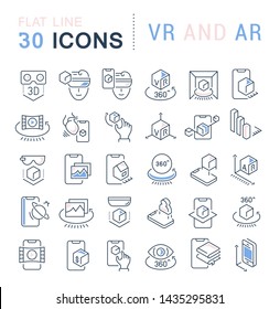 Set Of Line Icons Of VR And AR For Modern Concepts, Web And Apps.