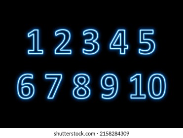 Set of mathematical numbers, one two three four five six seven eight nine ten in a colored and font styled