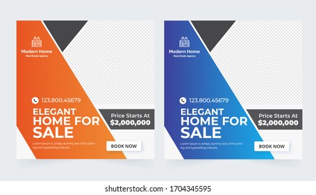 Set modern real estate square editable banner template. Minimalist design.Suitable for social media post and web internet ads. illustration with photo college. fashion sale social media post design - Powered by Shutterstock