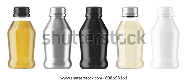 Download Set Multicolored Plastic Glass Ceramic Bottles Stock Illustration 608658161