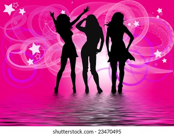 set in a night club dancing girls - Powered by Shutterstock