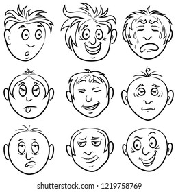 Similar Images, Stock Photos & Vectors of Cartoon face emotions set ...