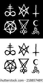 Set Occult Satanic Symbols Crossed Out Stock Illustration 2188574893 ...