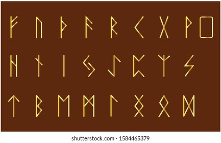 Set Old Norse Scandinavian Runes Rune : Image Vectorielle De Stock ...