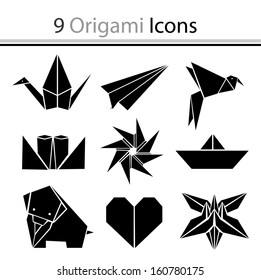 Set Of Origami Icons