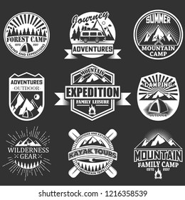 Set Outdoor Adventure Badges Hunting Logo Stock Vector (Royalty Free ...