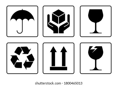 Set Packaging Symbols Goods Keep Dry Stock Vector (Royalty Free ...