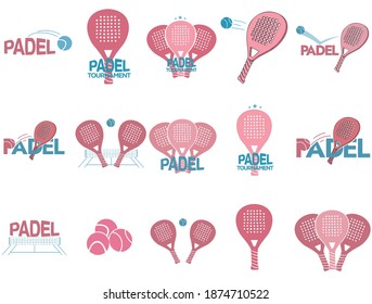 Set Of Padel Tennis Badge Logo Templates, T-Shirt Graphics. Padel tennis women championship or tournament poster icons. - Powered by Shutterstock