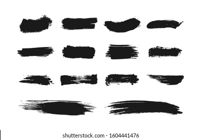 Set Paint Brush Strokes Clipart Isolated Stock Illustration 1604441476 ...