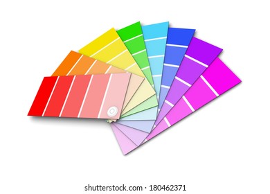 Set Of Paint Color Swatches Illustration On White Background