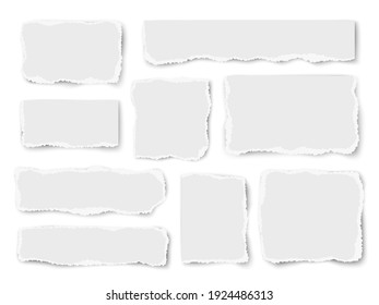 Set Of Paper Different Shapes Scraps Isolated On White Background