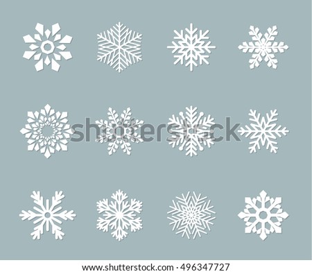 set of paper snowflakes