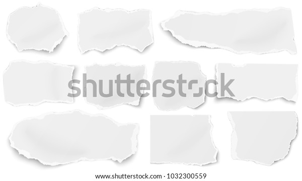 Set Paper Tears Different Shapes Isolated Stock Illustration 1032300559 