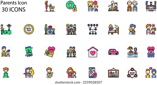 Set of Parents icons. Line art style icons bundle. vector illustration - Powered by Shutterstock