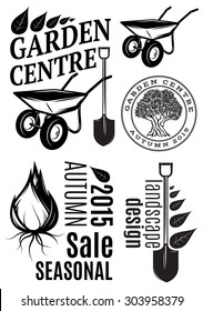 Set of patterns in a retro style for the garden center, festival