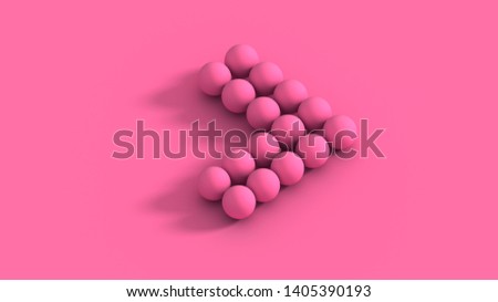 Set of pink arrows with halftone effect. Abstract pink coral background empty space studio room for display product ad website.