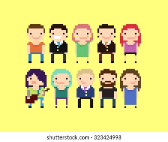 Group Pixel Art Office People Stock Vector (Royalty Free) 264955004 ...