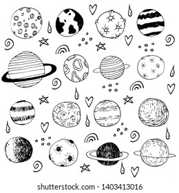 Planets Hand Drawn Planets Vector Illustration Stock Vector (royalty 